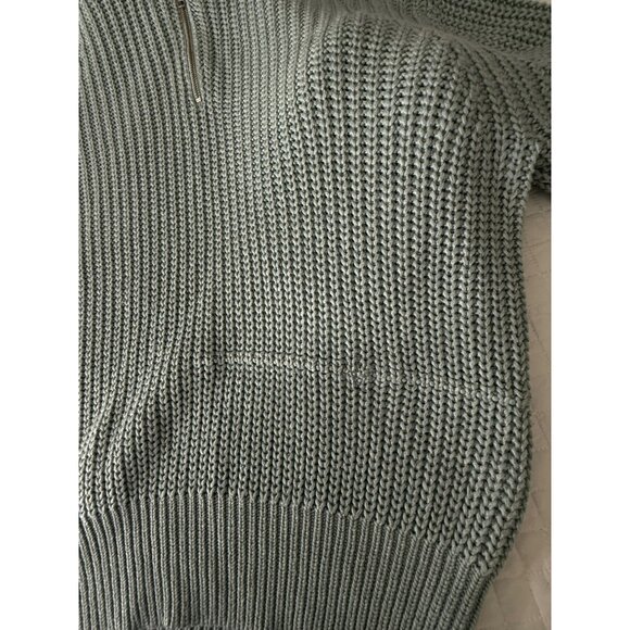 Thakoon Collective Sage Green Half-Zip Knit Sweater, Size M - Picture 8 of 9